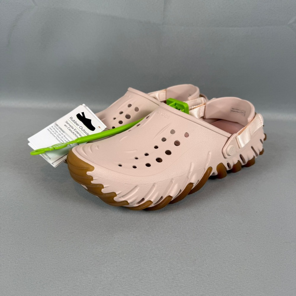 Crocs Echo Gum RO Clogs Mens 8 Quartz Unisex W10 Utility 211675-6UR New NWT